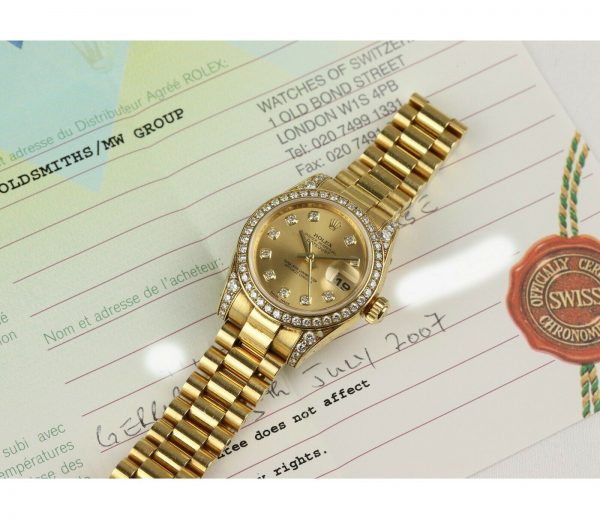 Rolex Oyster Perpetual 179158 Datejust 18ct Yellow Gold and Diamond Ladies Automatic 26mm Wrist Watch. With Rolex box and papers, 2006/2007