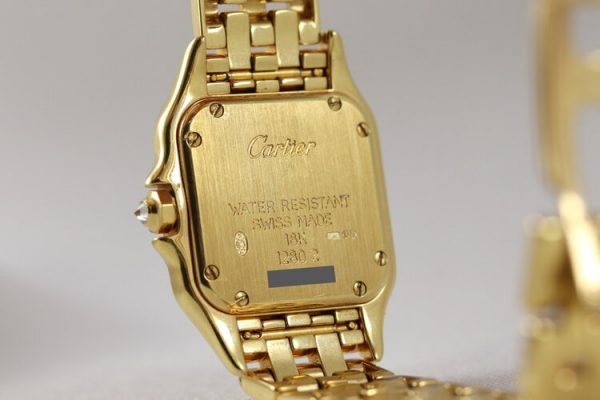 Cartier Panthere Ladies Original Diamonds 18ct Yellow Gold 22mm Quartz Watch with Cartier box