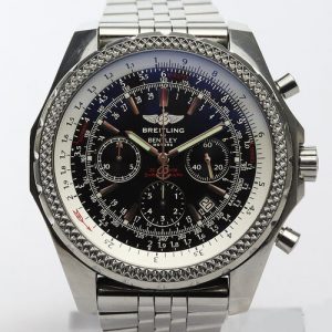 Breitling Bentley Motors Special Edition 49mm Automatic Chronograph, A25362, black dial, date indicator, rotating bezel, steel bracelet