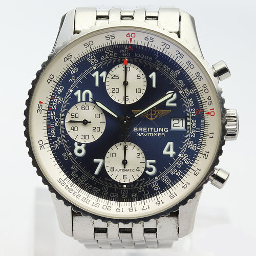 Breitling Old Navitimer 41mm Blue Dial Chronograph, With Papers