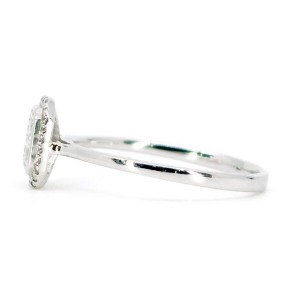 Art Deco Style Diamond Square Cluster 18ct White Gold Ring