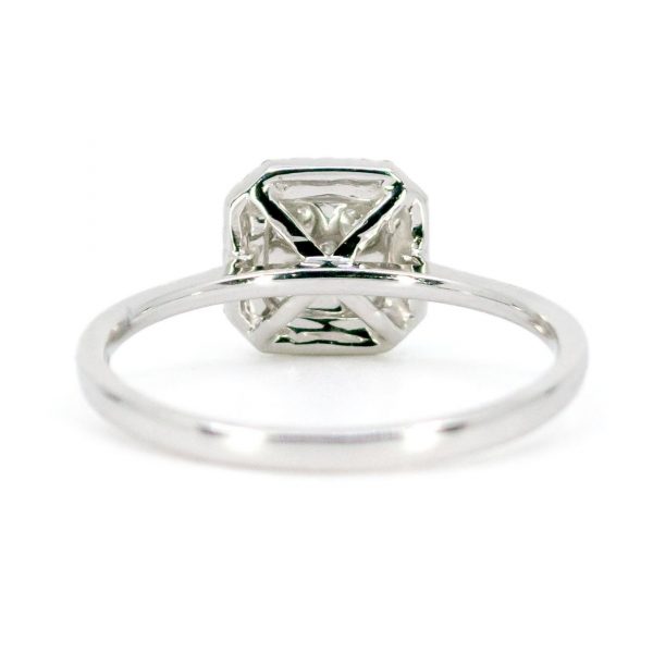 Art Deco Style Diamond Square Cluster 18ct White Gold Ring