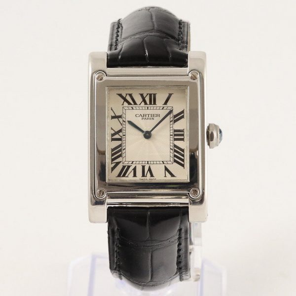 Cartier Tank A Vis in Platinum, with Box and Papers - Jewellery Discovery