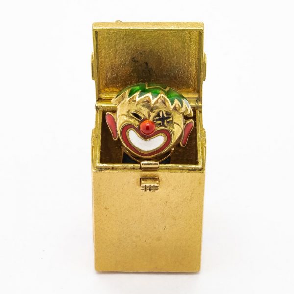 Vintage Jack-In-The-Box Gold Pendant, Circa 1950