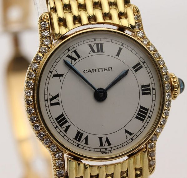 Cartier Classic Round Ladies 18ct Yellow Gold Original Diamond Case