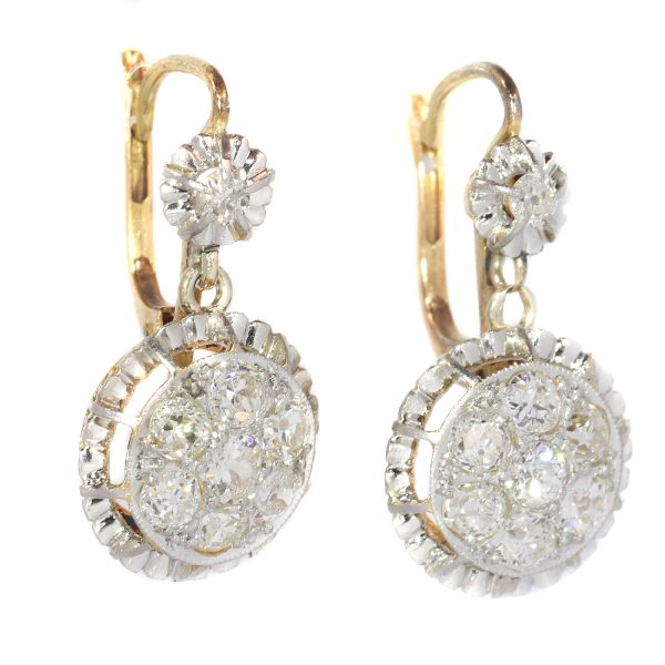 Vintage Art Deco Diamond Drop Earrings, c.1930s
