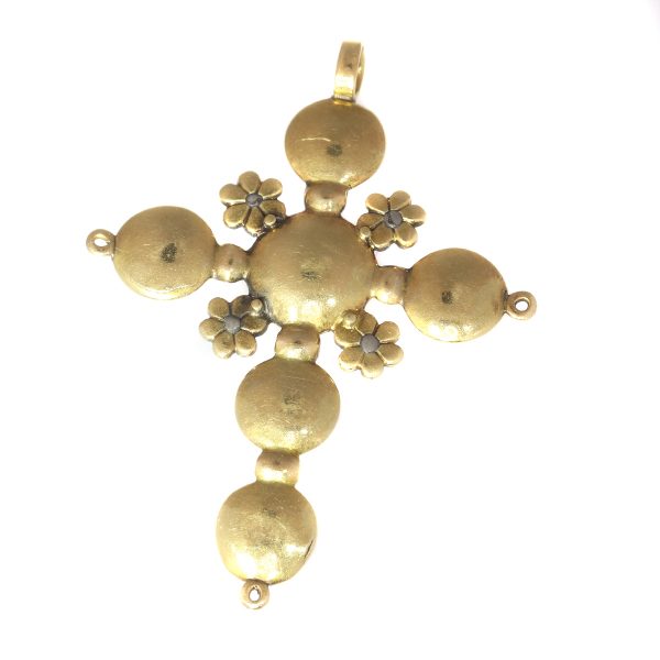 Antique Georgian Gold Diamond Cross Pendant with Old Mine Brilliant Cut Diamonds