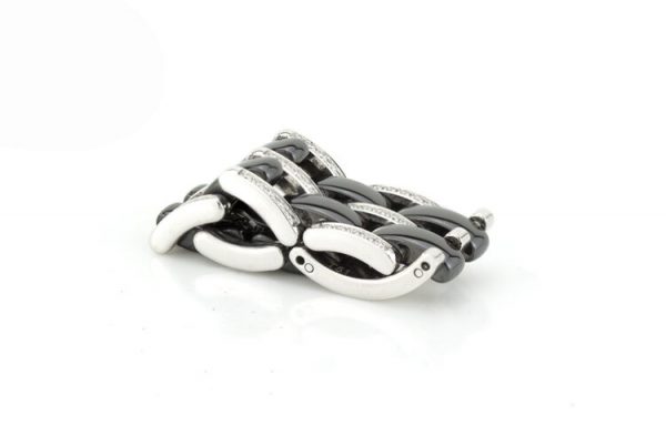 Chanel Ultra Black Ceramic, Diamond and 18ct White Gold Band Ring