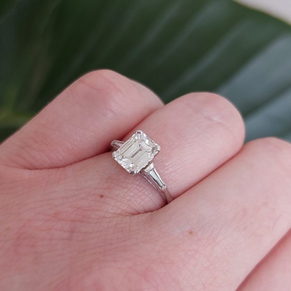1.42ct Emerald Cut Diamond Solitaire Ring