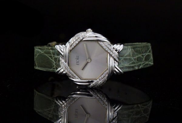 Jacques Etoile 18ct White Gold and 0.64ct Diamond 27mm Ladies Quartz Watch