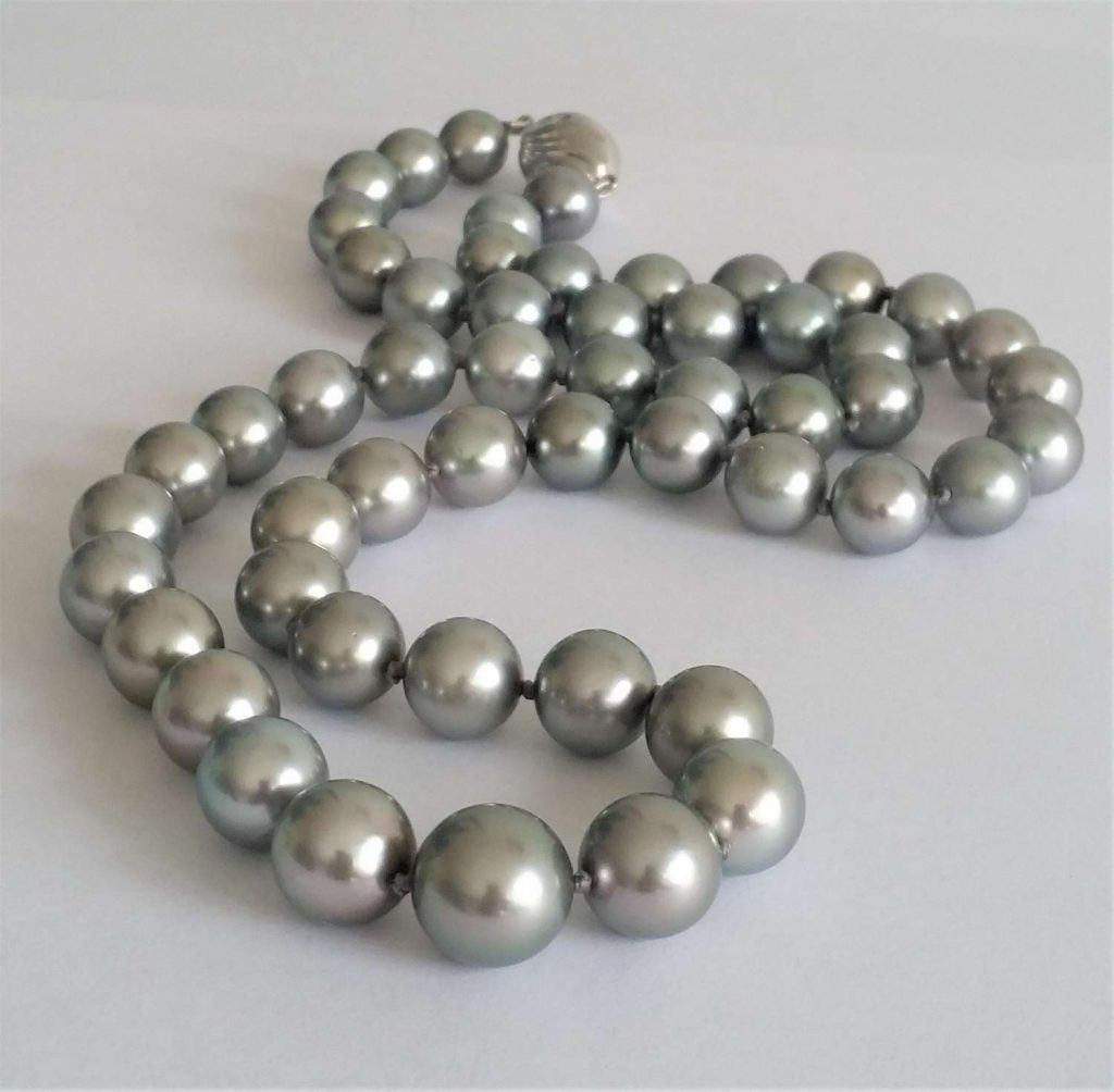 Single Row Tahitian Grey Pearl Necklace Jewellery Discovery