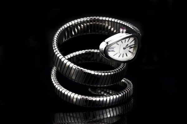 Bvlgari Serpenti Tunogas Stainless Steel Snake Ladies Quartz Watch; Ref SP35S, Complete With Bulgari Box and Papers, Circa 2014