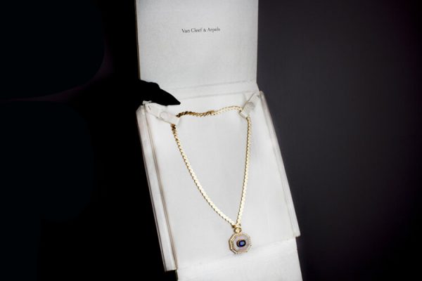 Van Cleef & Arpels Sapphire, Mother of Pearl, Diamond and Gold Necklace