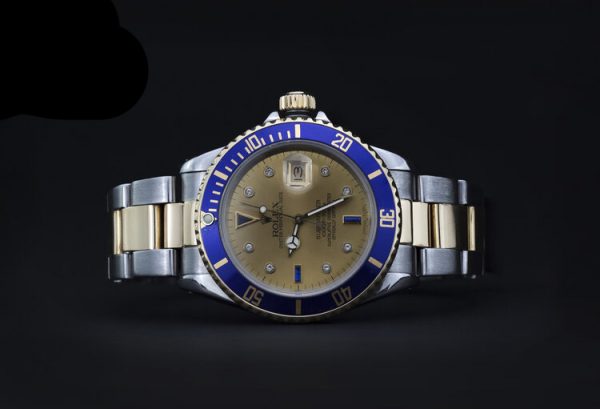 Rolex 16803 Submariner Automatic 18ct Gold and Steel 40mm Watch, quickset display date window, Circa 1990s