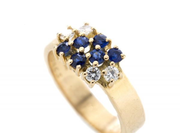 Chaumet Vintage Sapphire and Diamond Cluster Ring, 18ct Yellow Gold