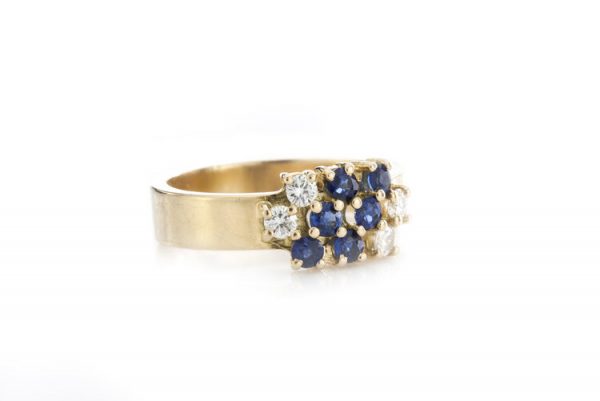 Chaumet Vintage Sapphire and Diamond Cluster Ring, 18ct Yellow Gold