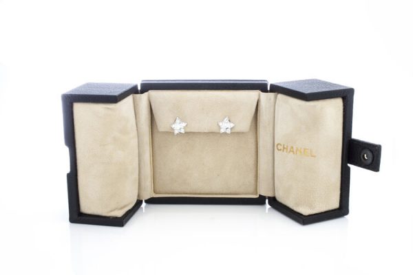 Chanel 0.80ct Diamond and 18ct White Gold Star Clip On Earrings; set with 0.80 carats round brilliant-cut diamonds, Signed, In Original Box