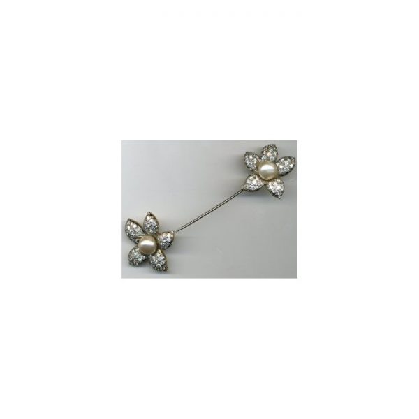 Vintage 1950s Natural Pearl and 11.00ct Diamond Flower Clip On Earrings