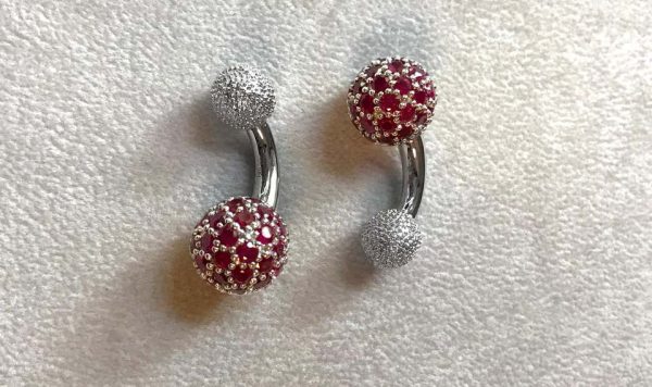 18ct White Gold Ruby Set Cufflinks