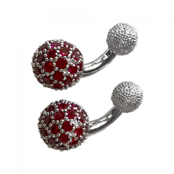 18ct White Gold Ruby Set Cufflinks