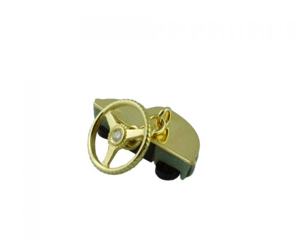 Diamond, Agate and Onyx Car Cufflinks in 18ct Yellow Gold