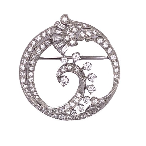 Art Deco diamond brooch circular By Caldwell