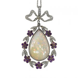 Antique Belle Epoque opal pendant