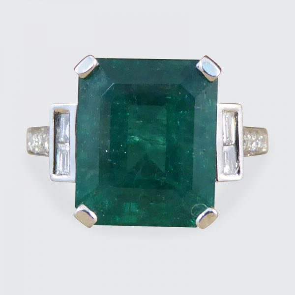 Vintage 5.62ct Emerald and Diamond Ring