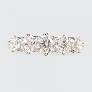 1.30ct Diamond Five Stone Ring with Diamond Shoulders