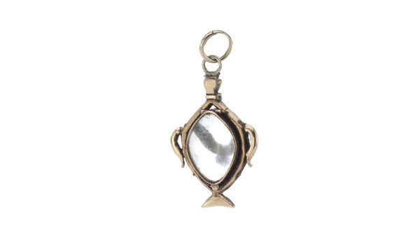 Antique Georgian Rock Crystal, Ruby and Pearl Locket Pendant, 15ct yellow gold, 18th century, Circa 1760s
