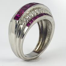Oscar Heyman Ruby Diamond and Platinum Dress Ring; set with 4.80cts step cut rubies and 0.80cts round brilliant cut diamonds. Numbered 20544. Made in 1935 by Black Starr and Frost for Oscar Heyman Brothers