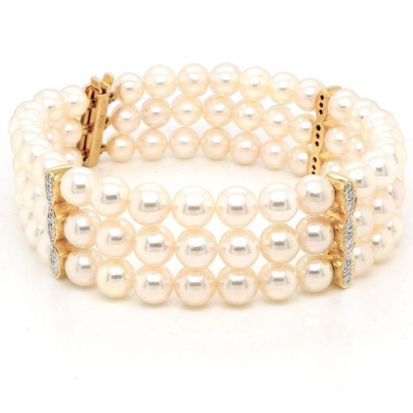 Three Strand Pearl Bracelet - The Pearl Girls | Cultured Pearls |