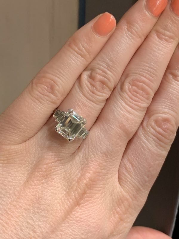 4 carat emerald cut diamond ring