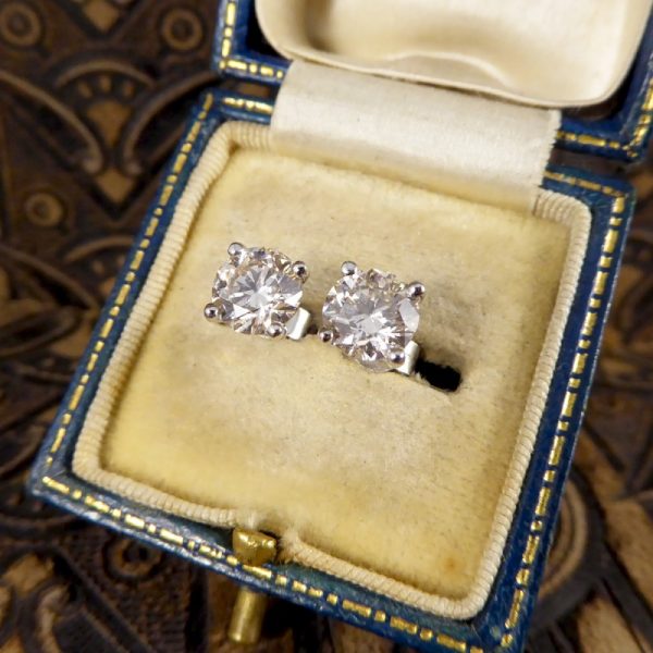 Modern 2.12ct Brilliant Cut Diamond Stud Earrings | Jewellery Discovery