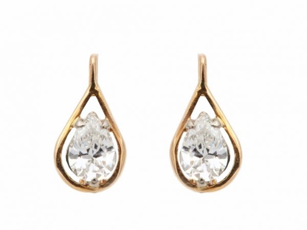 1 Carat Pear Shape Diamond Earrings