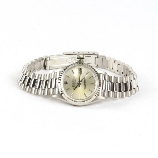 Rolex Vintage Lady Datejust 18ct White Gold 6517 Automatic Bracelet Watch, Circa 1960s