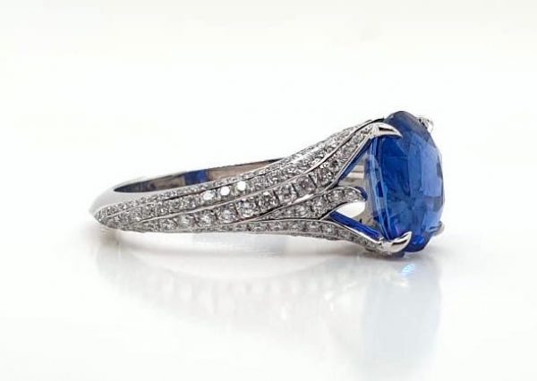3.50ct Sapphire and Diamond Set Platinum Ring