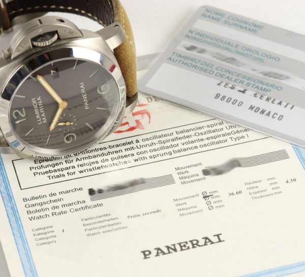 Panerai Luminor Marina Titanium 44mm Automatic Wristwatch, with box and papers