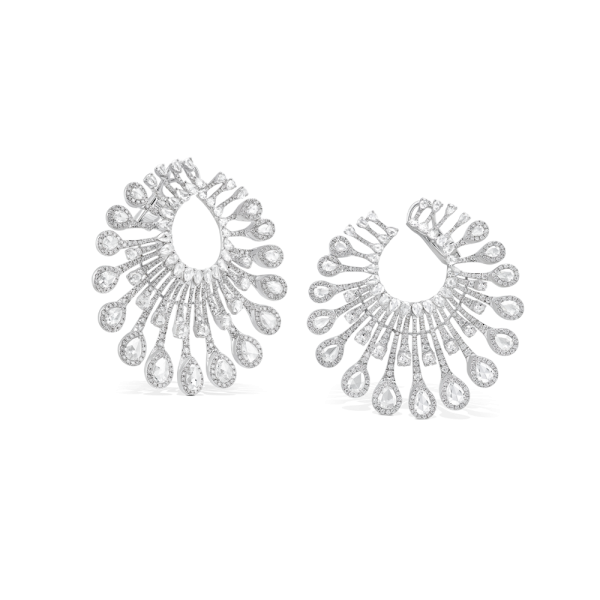 Rose Cut Diamond Earrings; 7.38 carats