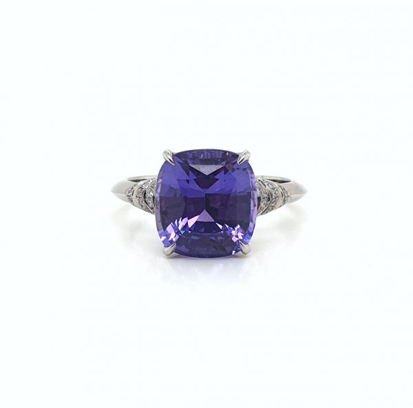 5.30ct Purple Sapphire and Diamond Platinum Ring