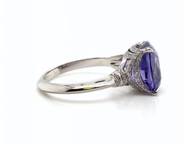 5.30ct Purple Sapphire and Diamond Platinum Ring