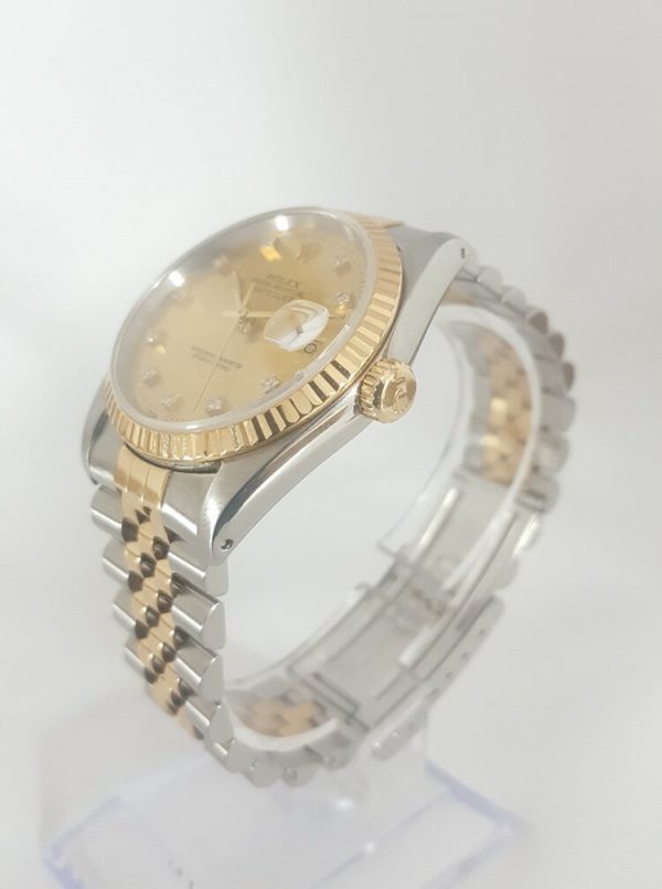 Rolex Datejust 16233 Steel and Gold 36mm Automatic with Original Diamond Dial and Box, Circa 1990s