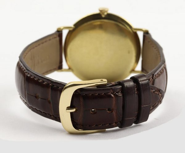 Vacheron Constantin Vintage Gents Thin 18ct Yellow Gold Manual 1960s Watch, on a brown leather strap