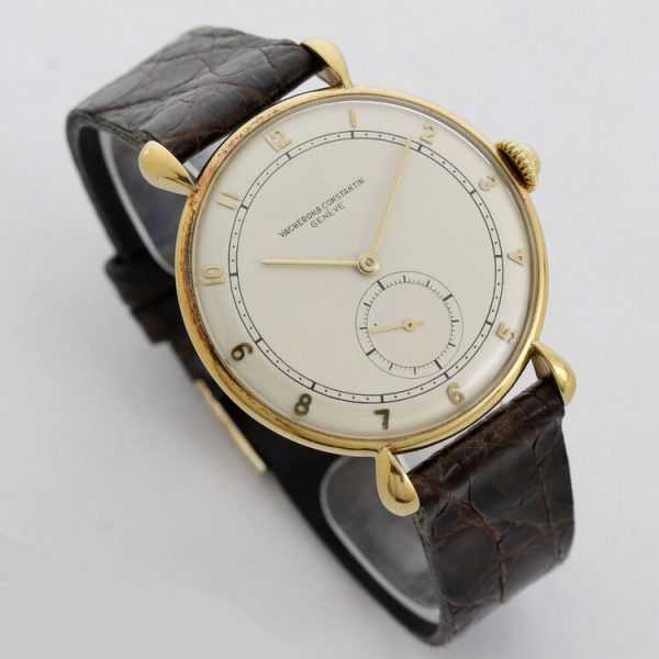 Vacheron Constantin Vintage 1950s Manual 18ct Yellow Gold Watch, on a Vacheron Constantin brown leather strap with gold buckle