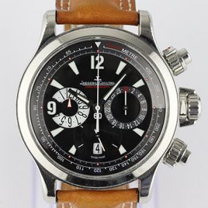 Jaeger LeCoultre Master Compressor 41.5mm Stainless Steel Automatic Chronograph Watch; Ref 146.8.25; on Jaeger-LeCoultre brown leather strap with steel deployment buckle