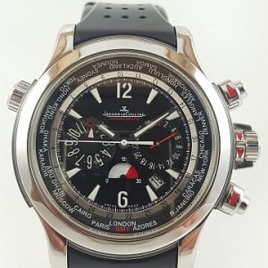 Jaeger LeCoultre Master Compressor Extreme World 46mm Stainless Steel Automatic Chronograph Watch, on black Jaeger-LeCoultre rubber strap, Circa 2000s, with Jaeger-LeCoultre box