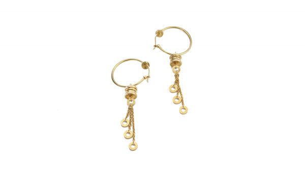 Bvlgari Vintage 18ct Yellow Gold Drop Earrings; Bulgari ladies 18ct yellow gold earrings. Fully hallmarked. Made in Italy, Circa 1990s