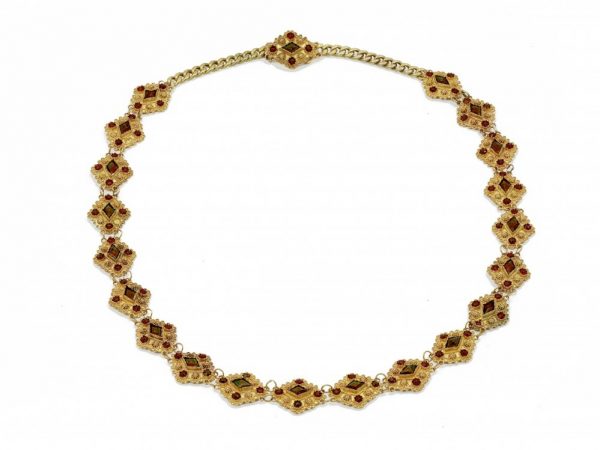 Antique Victorian Garnet Gold Collar Necklace