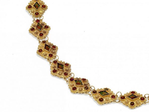 Antique Victorian Garnet Gold Collar Necklace