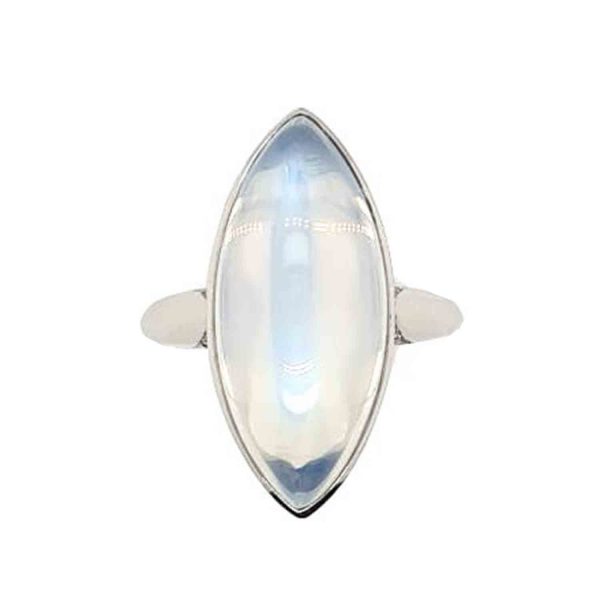 Modern 15.57ct Moonstone and Diamond Ring